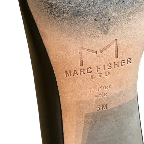Marc Fisher Viviene Block Heel Slip On Dress Pumps Leather Classic Black Size 5M - Picture 10 of 10